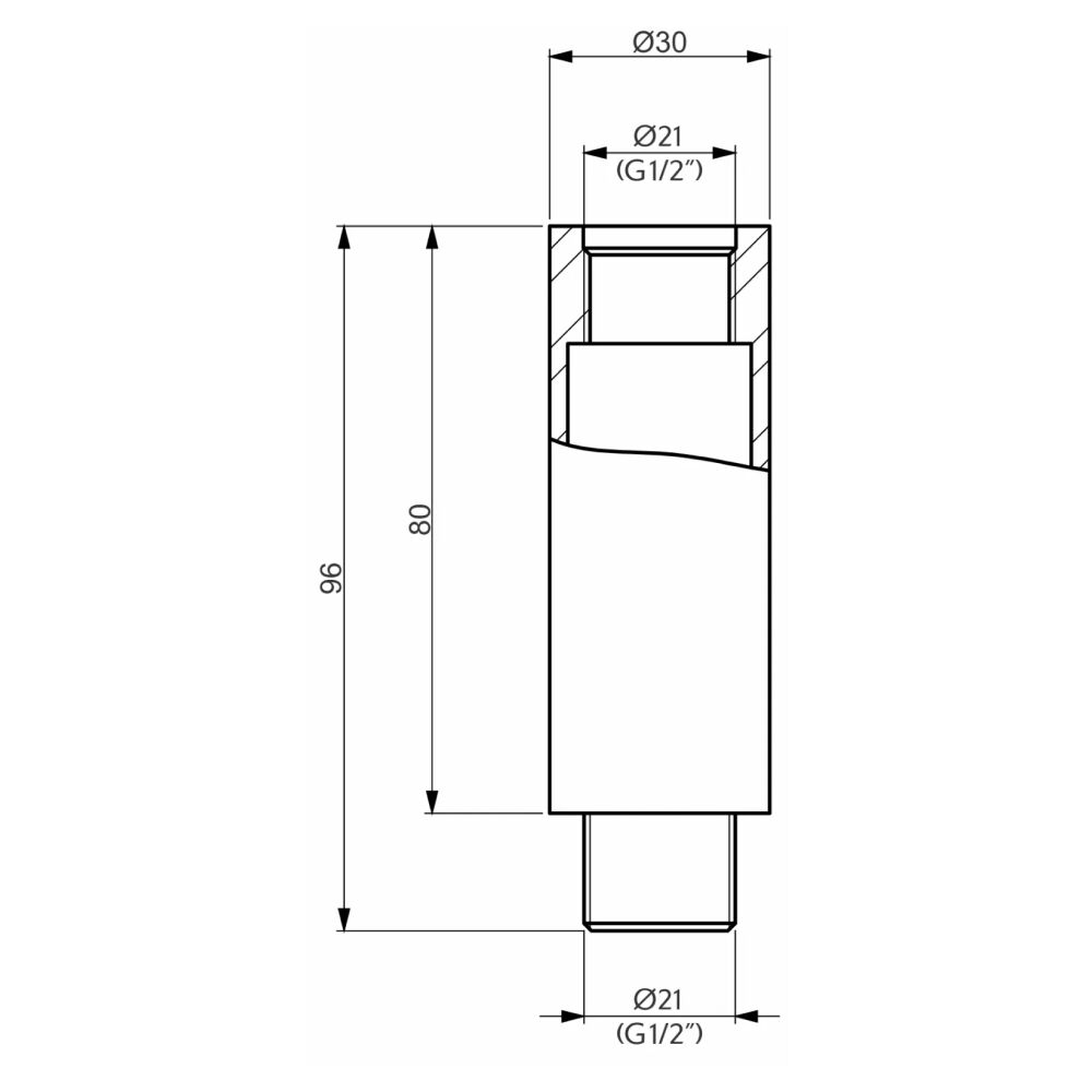 Prolongador para Bra&ccedil;o de Chuveiro 3x8cm Perflex