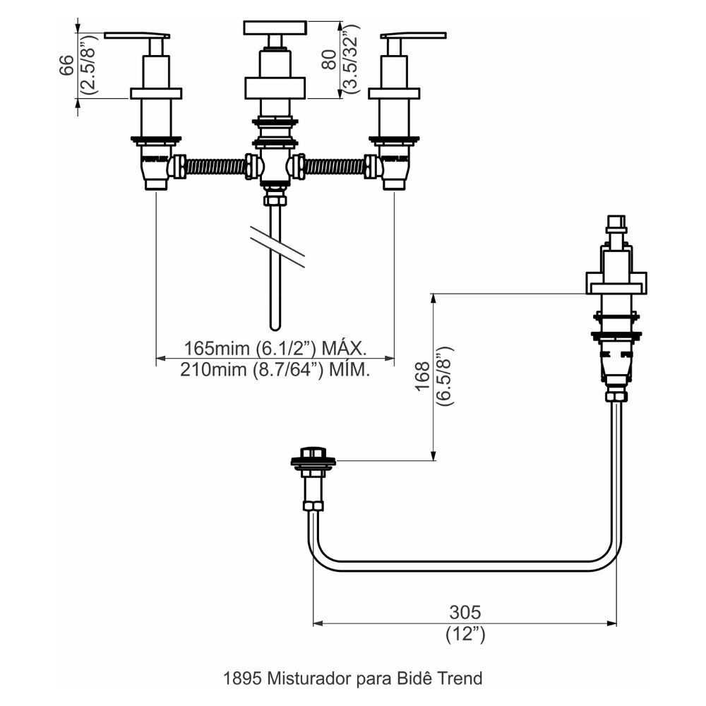 Misturador para Bid&ecirc; Trend Perflex