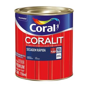 Tinta Esmalte Premium Brilhante Coralit Secagem R&aacute;pida 750mL Coral