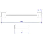 Porta Toalha com Barra Dupla Quadratta Cromado Deca
