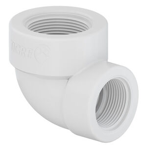 Joelho 90&deg; de Redu&ccedil;&atilde;o Rosc&aacute;vel 3/4" x 1/2" Branco Tigre