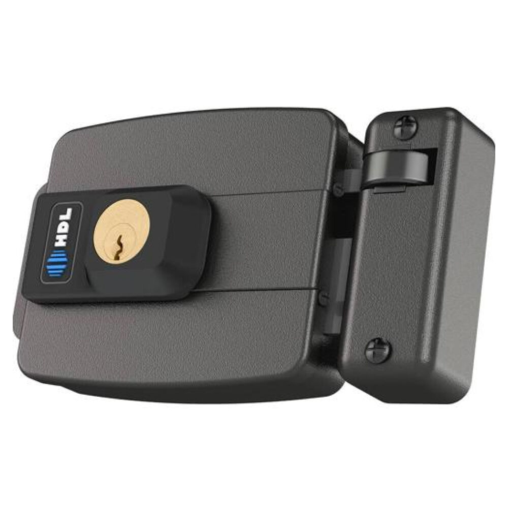 Fechadura El&eacute;trica C90 Fixa Abertura para Dentro Cinza HDL