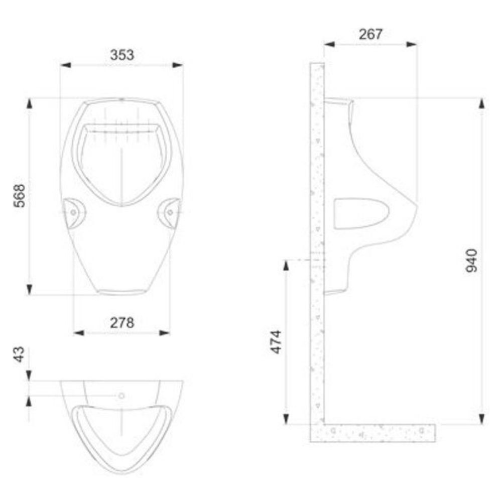 Mict&oacute;rio de Lou&ccedil;a com Sif&atilde;o Eco Branco Celite