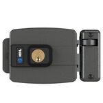 Fechadura El&eacute;trica C90 Fixa Abertura para Dentro Cinza HDL