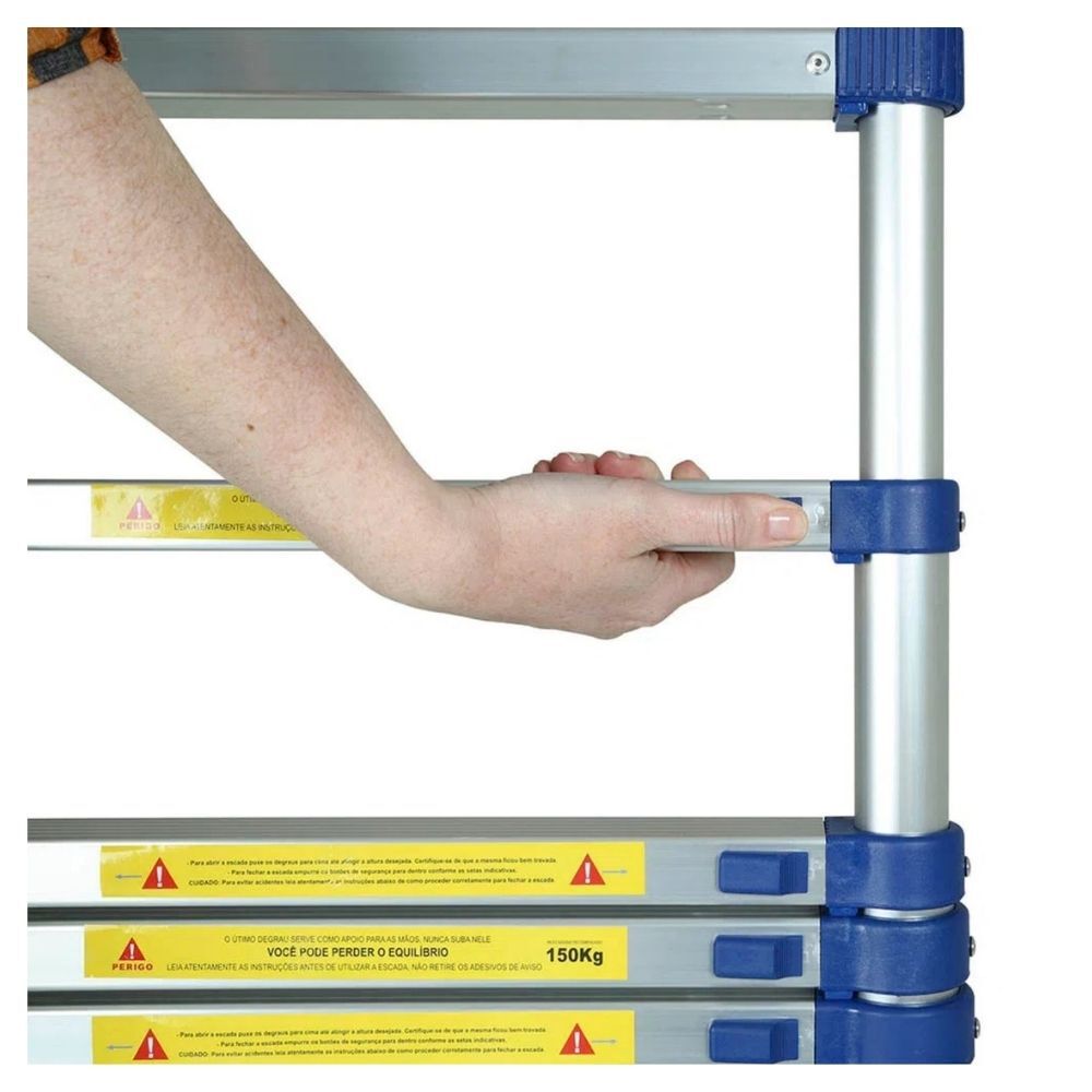 Escada Telesc&oacute;pica Alum&iacute;nio 10 Degraus MOR