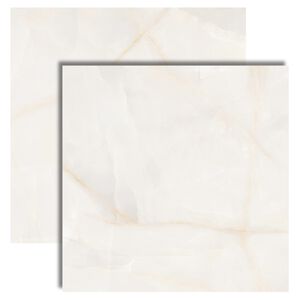 Porcelanato Marmorizado Polido Borda Retificada 75x75cm Onix Blanc Dora (Caixa com 1,69m&sup2;)