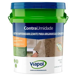 Aditivo Impermeabilizante para Argamassa e Concreto Contra Umidade Branco 18 Litros Viapol