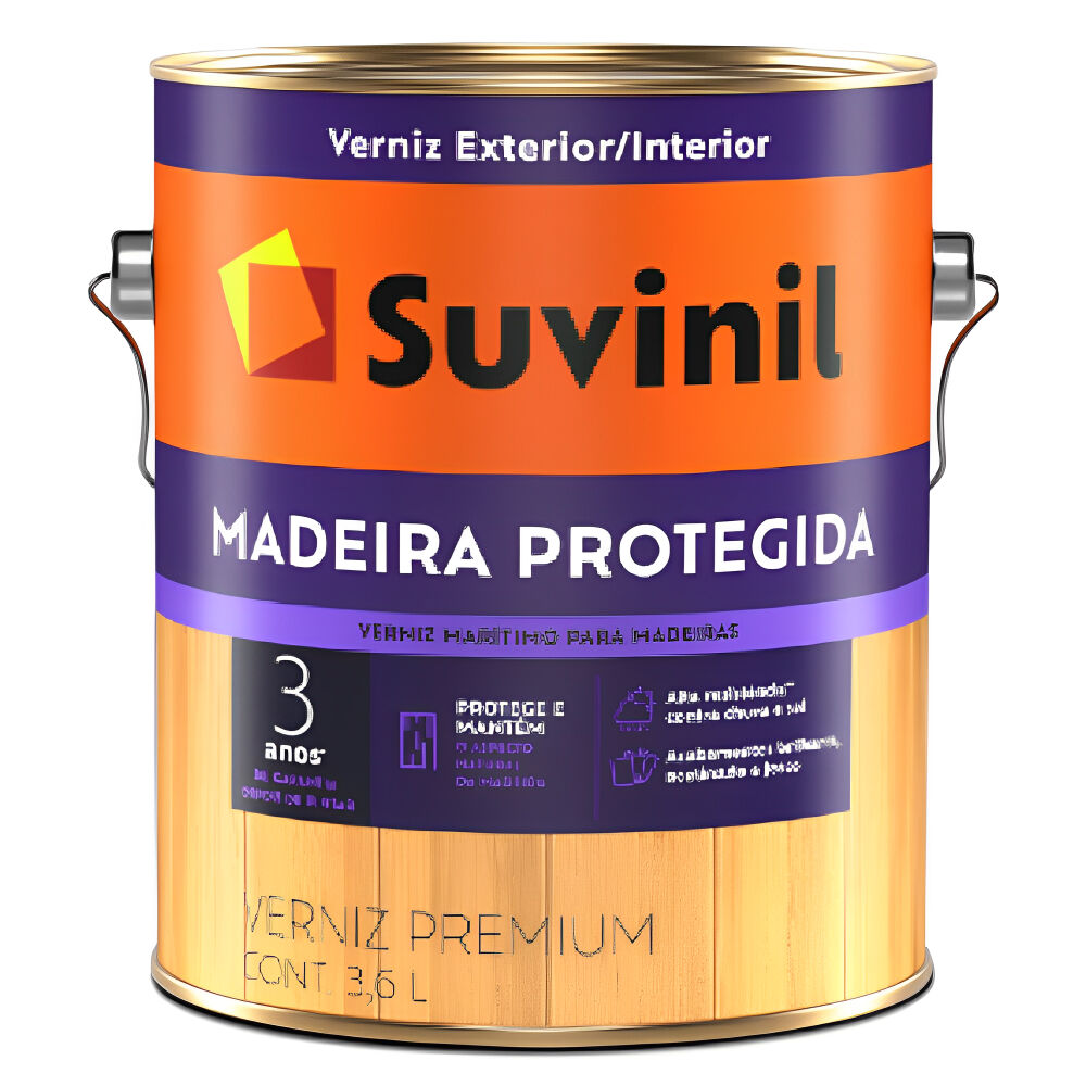 Verniz Mar&iacute;timo Acetinado Premium Madeira Protegida 3,6L Suvinil
