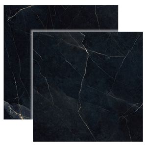 Porcelanato Acetinado Supreme Black 76004 76x76cm Retificado Dora  (Caixa com 1,73m&sup2;)
