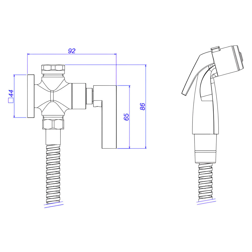 Ducha Higi&ecirc;nica com Registro e Deriva&ccedil;&atilde;o Soul Cromado Deca