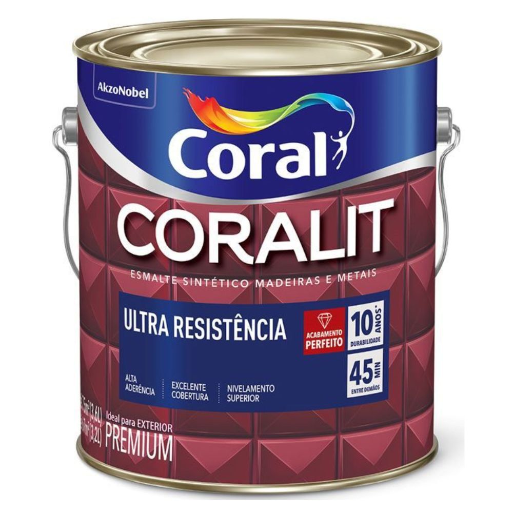 Esmalte Sint&eacute;tico Fosco Coralit Ultra Resist&ecirc;ncia 3,6L Coral