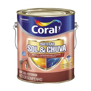 Resina Impermeabilizante Prote&ccedil;&atilde;o Sol & Chuva 3,6L Coral