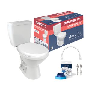 Kit Vaso Sanit&aacute;rio com Caixa Acoplada  6L Loren Way Assento Sanit&aacute;rio e Itens de Instala&ccedil;&atilde;o Branco Lorenzetti