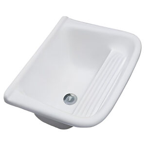 Tanque Simples 34L M&aacute;rmore Sint&eacute;tico Branco Decoralita