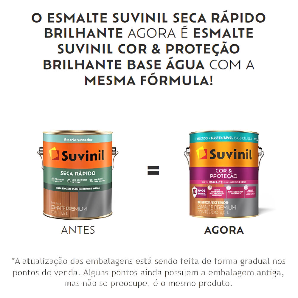 Esmalte Brilhante Premium Cor & Prote&ccedil;&atilde;o Base &Aacute;gua Branco 3,6L Suvinil