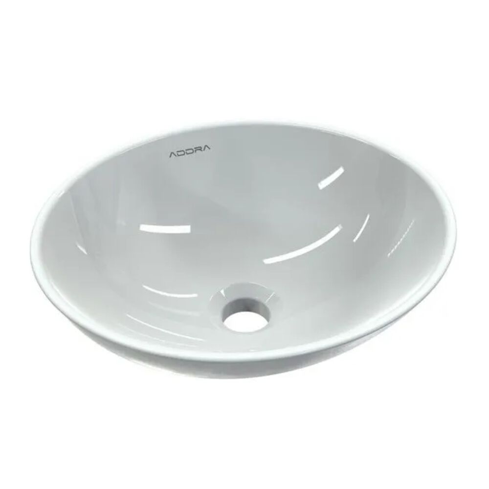 Cuba de Apoio para Lavat&oacute;rio Oval North 40x35cm Branca Addra