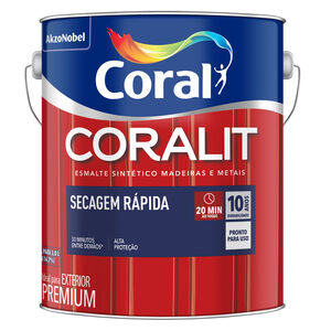 Tinta Esmalte Premium Coralit Secagem R&aacute;pida 750ml Alum&iacute;nio Coral