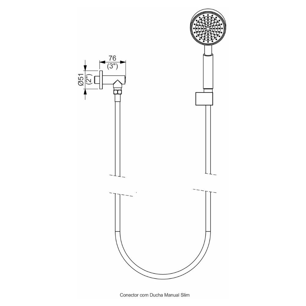 Conector com Chuveirinho Slim Perflex