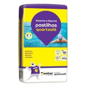 Argamassa Uso Interno e Externo Pastilhas 5kg Branco Quartzolit