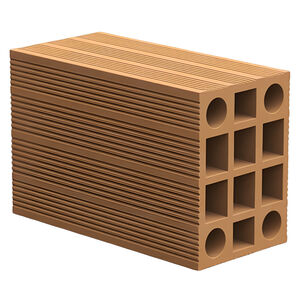 Tijolo Veda&ccedil;&atilde;o 12 furos 14cm x 19cm x 29cm Braunas