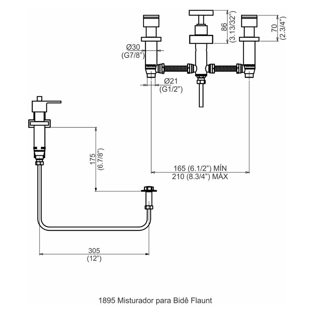 Misturador para Bid&ecirc; Preto Fosco Color Flaunt Perflex