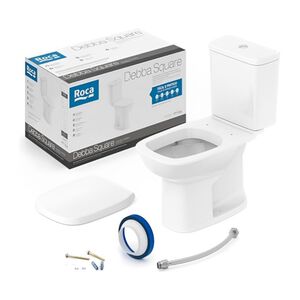 Kit Vaso Sanit&aacute;rio com Caixa Acoplada Debba Square Branco Roca