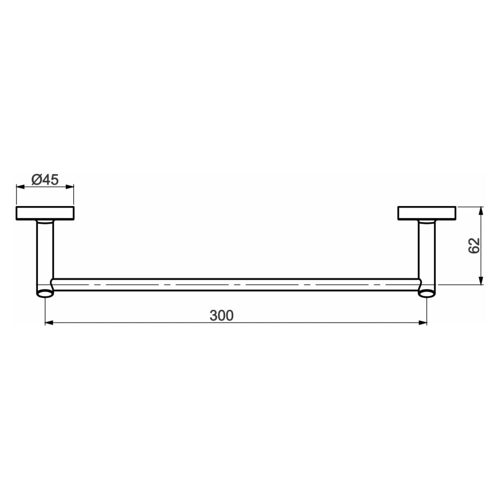 Porta Toalha Barra 30cm Likeflex Perflex