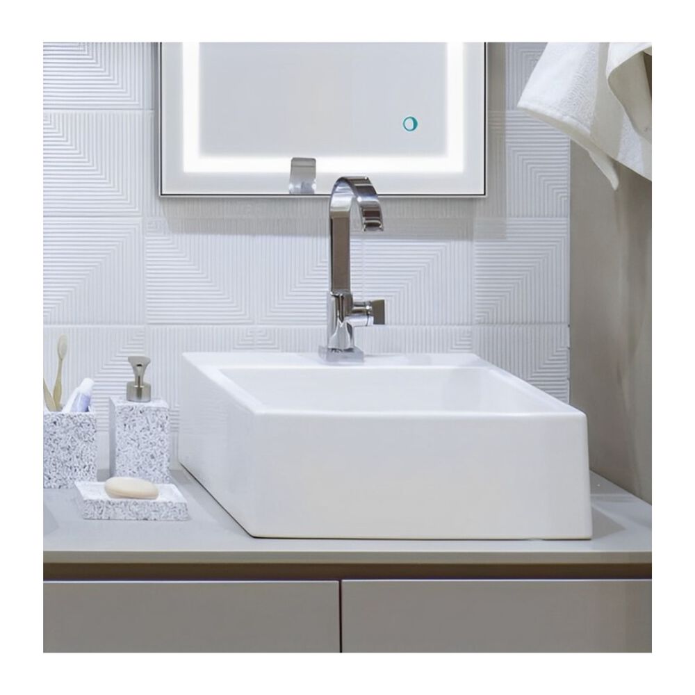 Cuba de Apoio para Lavat&oacute;rio Retangular 35x31,5cm Branco Addra