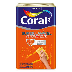 Tinta Acr&iacute;lica Premium Super Lav&aacute;vel 18L Branca Coral