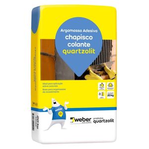 Argamassa Adesiva Uso Pronto Chapisco Colante 20kg Cinza Quartzolit