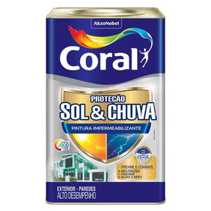 Tinta Impermeabilizante Prote&ccedil;&atilde;o Sol & Chuva Pintura Branco 18L Coral