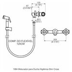Misturador para Ducha Higi&ecirc;nica com Base Slim Cross Perflex