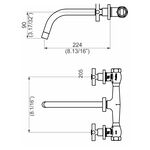 Torneira Misturador de Parede para Banheiro Slim Cross Perflex