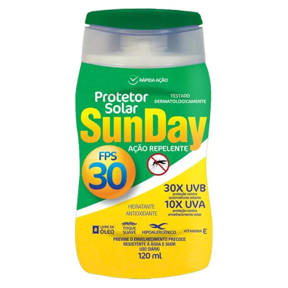 Protetor Solar A&ccedil;&atilde;o Repelente FPS 30 Sunday 120ml Nutriex