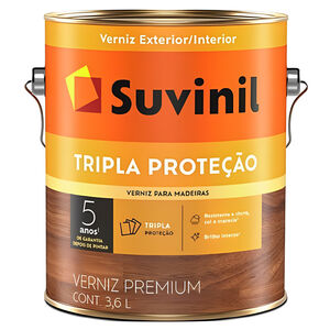 Verniz Brilhante Tripla Prote&ccedil;&atilde;o Premium para Madeiras Natural 3,6L Suvinil