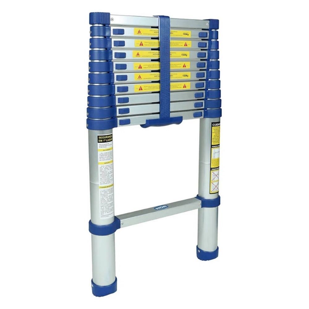 Escada Telesc&oacute;pica Alum&iacute;nio 10 Degraus MOR