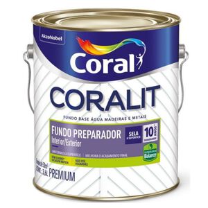 Fundo Sint&eacute;tico Preparador para Madeira e Metais Branco 3,6L Coral