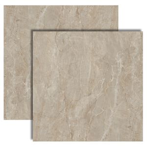 Piso Cer&acirc;mico Marmorizado Brilhante Borda Arredondada 61x61cm Fusion Ceral (Caixa com 2,65m&sup2;)