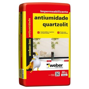 Argamassa Impermeabilizante Antiumidade Uso Interno e Externo 20kg Cinza Quartzolit