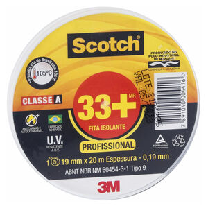 Fita Isolante 19mm x 20m Scotch 33+ Preta 3M