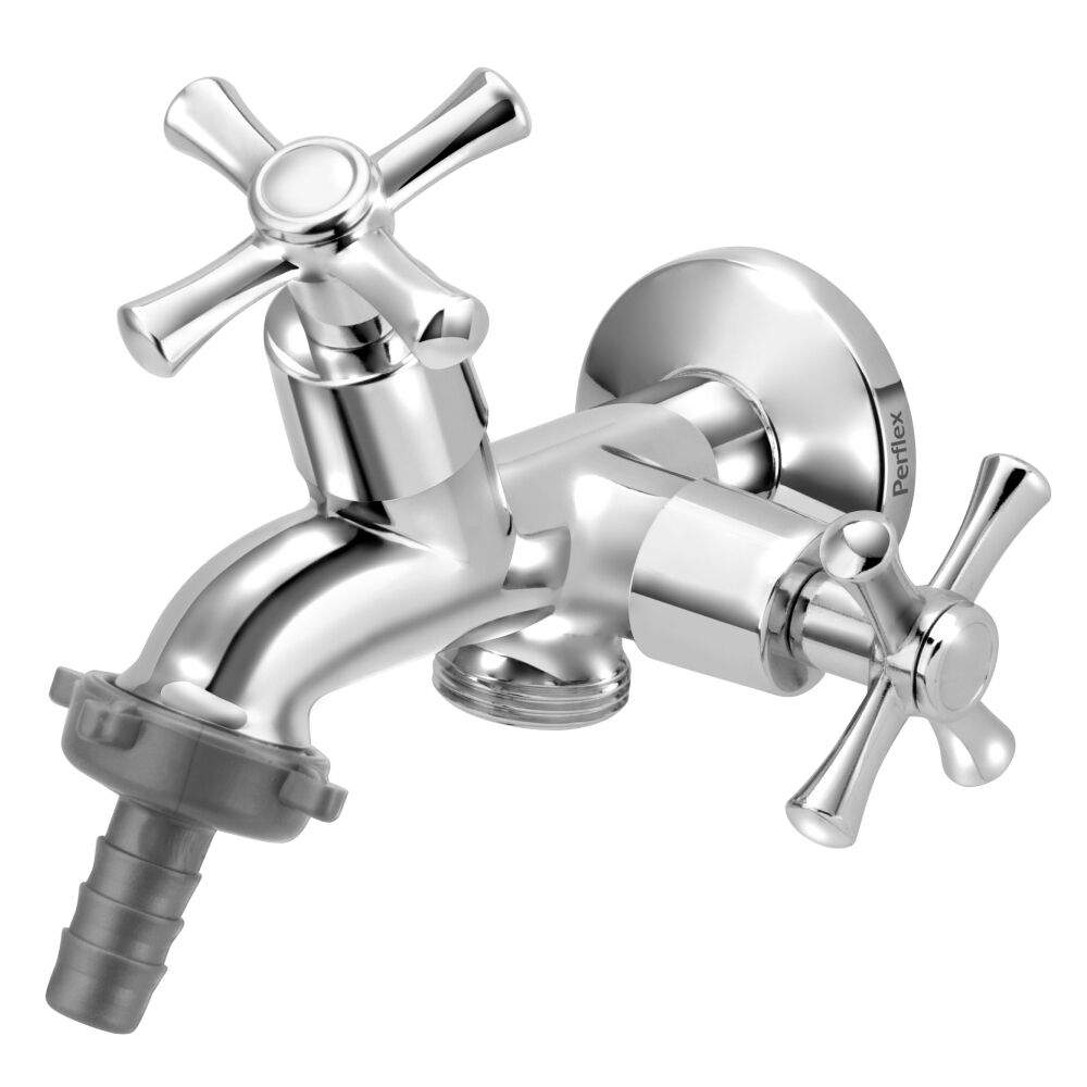 Torneira de Parede para Tanque e Maquina de Lavar Job Cromado Perflex