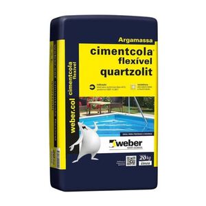 Argamassa ACIII Uso Interno e Externo Cimentcola Flex&iacute;vel 20kg Cinza Quartzolit
