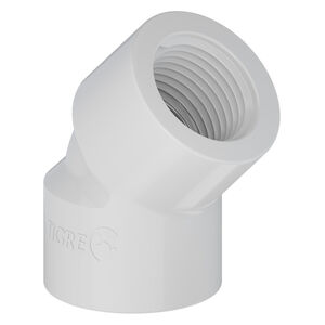 Joelho 45&deg; Rosc&aacute;vel Branco Tigre