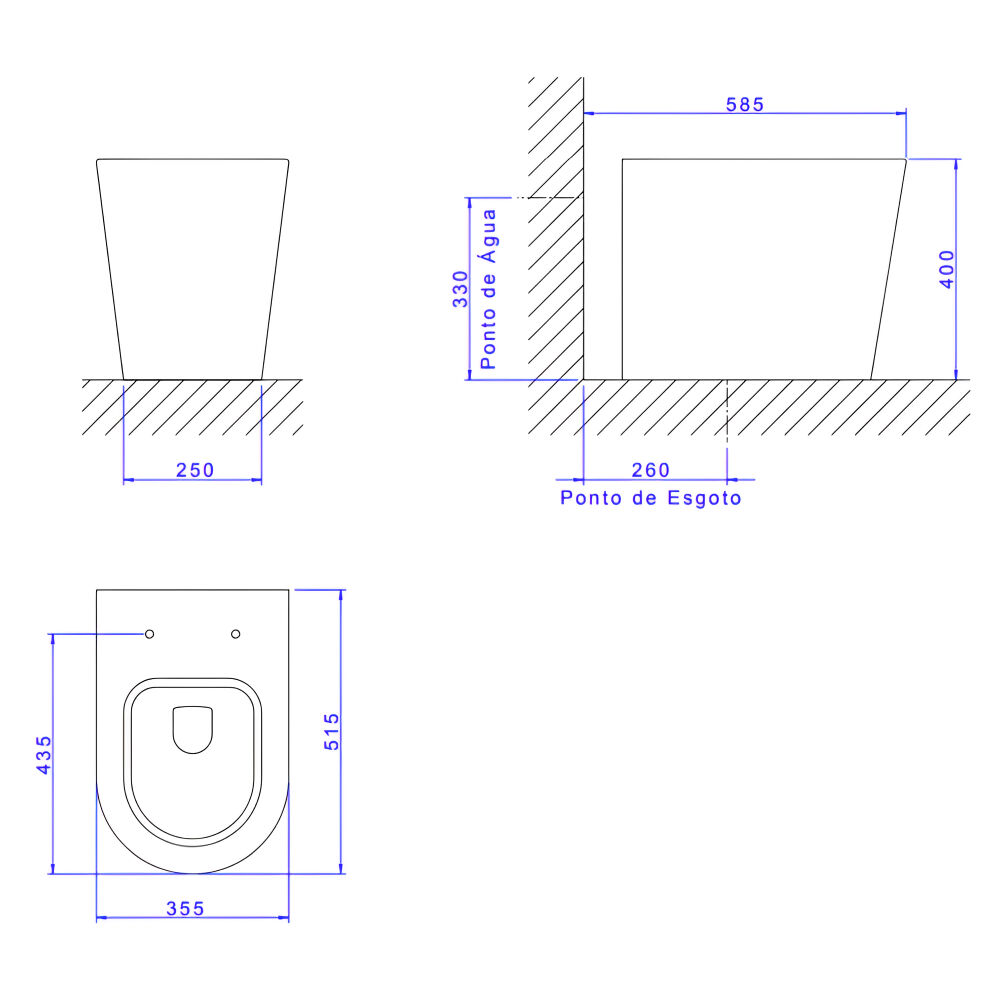 Vaso Sanit&aacute;rio Convencional LK Cinza Fosco Deca