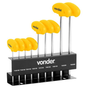 Jogo de Chaves Hexalobular T10 a T50 com 9 Pe&ccedil;as Vonder