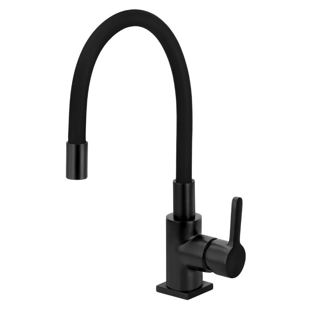 Torneira Misturador Monocomando para Cozinha Baixo Preto Fosco Dom Perflex