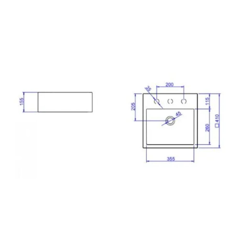 Cuba de Apoio para Lavat&oacute;rio Retangular 35x31,5cm Branco Addra