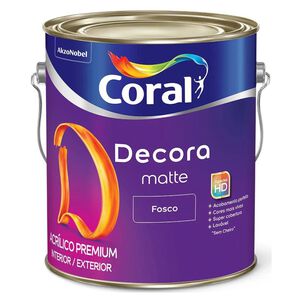 Tinta Acr&iacute;lica Fosco Premium Decora Matte Branco 3,6L Coral
