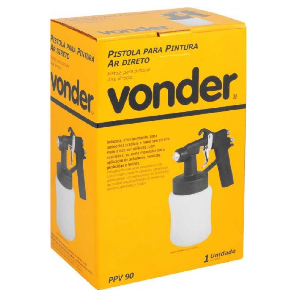 Pistola para Pintura com Caneca Pl&aacute;stica PPV90 Vonder