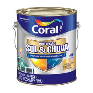Tinta Impermeabilizante Premium Prote&ccedil;&atilde;o Sol & Chuva 3,6L Branco Coral
